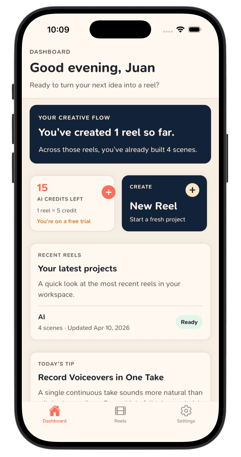 Sceniq app screenshot